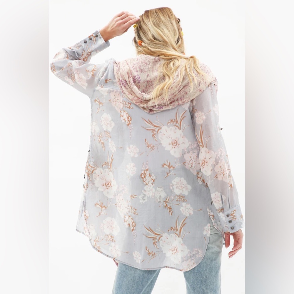 NEW ARATTA pink embroidered boho cotton top, size small